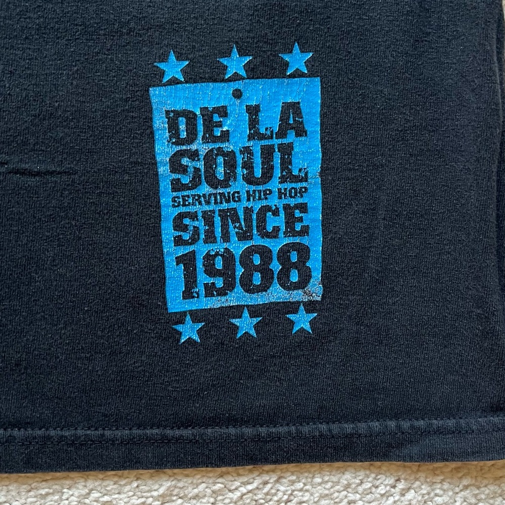 Vintage Rare De La Soul T-Shirt XL Black Hip Hop 3 Feet High and Rising Artwork - Picture 8 of 10